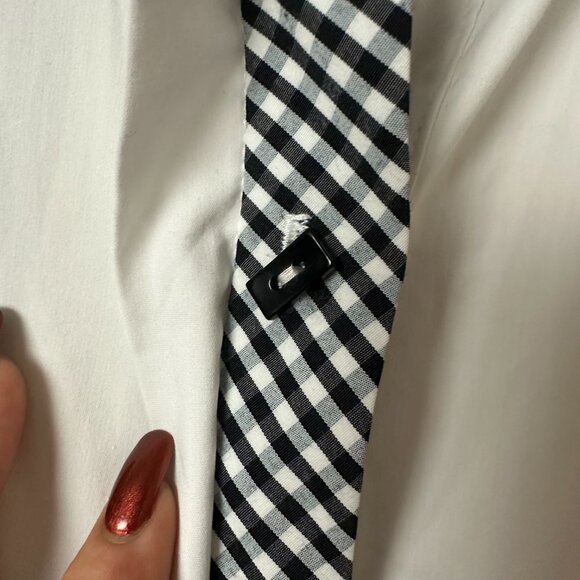 Lot of 2 IC by Connie K top tunic sz 3X white black bows and red ruffle sleeves - Picture 6 of 12